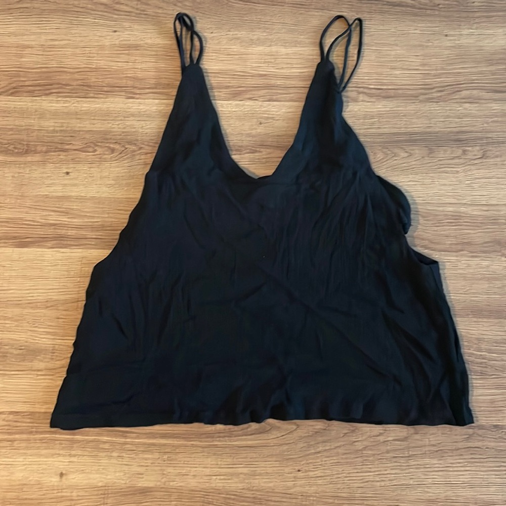 Black tie back tank
